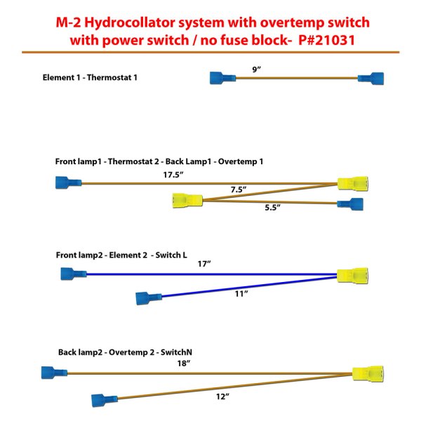 Chattanooga® Hydrocollator Wiring Harness for M-2 with Toggle Switch (PN 21031) - Image 1